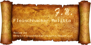 Fleischhacker Melitta névjegykártya